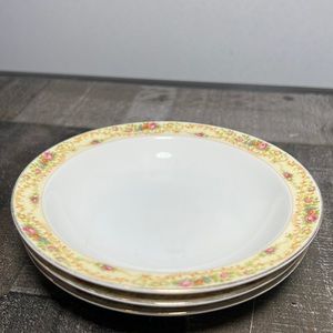 Vtg 30's Meito China The Windsor 22k Gold Trim Fruit or Dessert Bowls Set 3